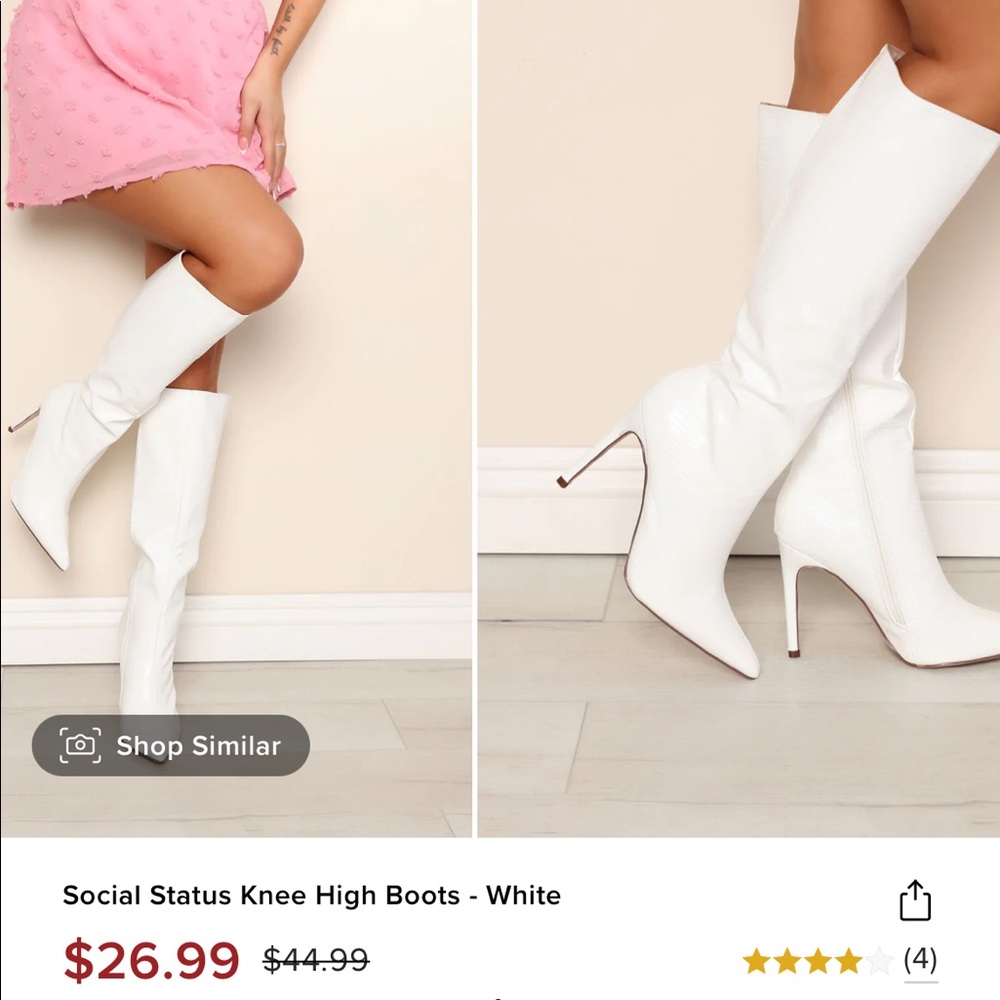 Never worn white knee high boots!